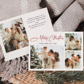 Elegante minimalistische kerstgroet 4 foto feestdagenkaart