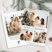 Elegante minimalistische kerstgroet 4 foto feestdagenkaart