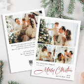Elegante minimalistische kerstgroet 4 foto feestdagenkaart