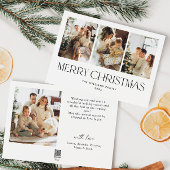Elegante minimalistische kerstgroet 4 foto feestdagenkaart