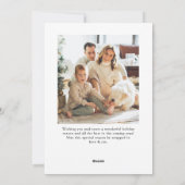 Elegante minimalistische kerstgroet 5 foto feestdagenkaart (Achterkant)