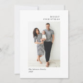 Elegante minimalistische kerstgroet 5 foto feestdagenkaart (Voorkant)