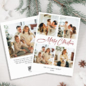 Elegante minimalistische kerstgroet 5 foto feestdagenkaart