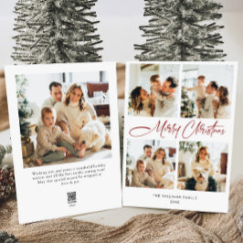 Elegante minimalistische kerstgroet 5 foto feestdagenkaart