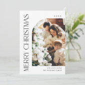 Elegante minimalistische kerstgroet 5 foto feestdagenkaart (Staand voorkant)