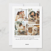 Elegante minimalistische kerstgroet 5 foto feestdagenkaart (Achterkant)