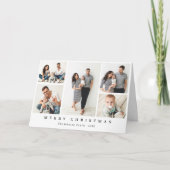 Elegante minimalistische kerstgroet 6 foto feestdagen kaart (Voorkant)