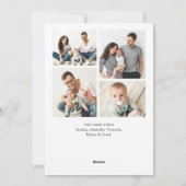 Elegante minimalistische kerstgroet 7 foto feestdagenkaart (Achterkant)