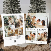 Elegante Minimalistische Kerstgroet 7 Foto Feestdagenkaart
