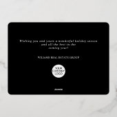 Elegante minimalistische kerstgroet bedrijf goud folie feestdagenkaart (Achterkant)