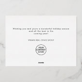 Elegante minimalistische kerstgroet bedrijf goud folie feestdagenkaart (Achterkant)