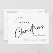 Elegante minimalistische kerstgroet Corporate Briefkaart (Voorkant / Achterkant)