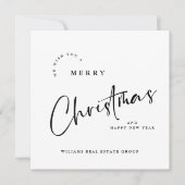 Elegante minimalistische kerstgroet Corporate Feestdagenkaart (Voorkant)