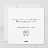 Elegante minimalistische kerstgroet Corporate Feestdagenkaart (Achterkant)