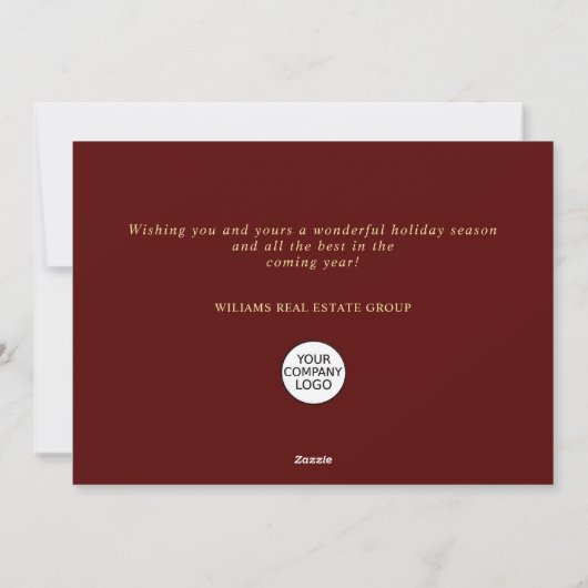 Elegante minimalistische kerstgroet Corporate Feestdagenkaart (Achterkant)