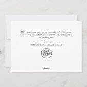 Elegante minimalistische kerstgroet Corporate Feestdagenkaart (Achterkant)