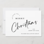 Elegante minimalistische kerstgroet Corporate Feestdagenkaart (Voorkant)