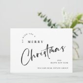 Elegante minimalistische kerstgroet Corporate Feestdagenkaart (Staand voorkant)