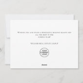 Elegante minimalistische kerstgroet Corporate Feestdagenkaart (Achterkant)