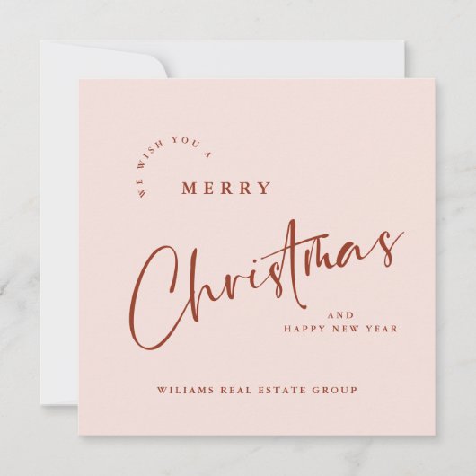 Elegante minimalistische kerstgroet Corporate Feestdagenkaart (Voorkant)