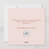 Elegante minimalistische kerstgroet Corporate Feestdagenkaart (Achterkant)