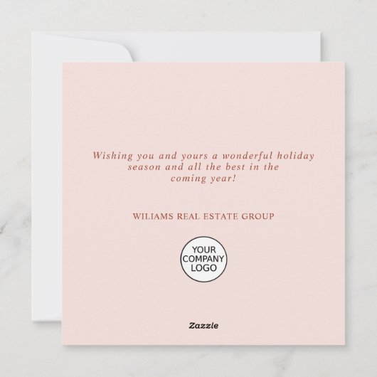 Elegante minimalistische kerstgroet Corporate Feestdagenkaart (Achterkant)