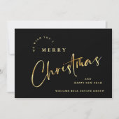 Elegante minimalistische kerstgroet Corporate Feestdagenkaart (Voorkant)