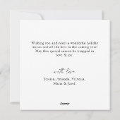 Elegante minimalistische kerstgroet één foto feestdagenkaart (Achterkant)