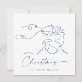 Elegante minimalistische kerstgroet feestdagenkaart (Voorkant)