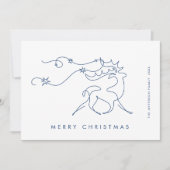 Elegante minimalistische kerstgroet feestdagenkaart (Voorkant)