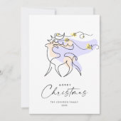 Elegante minimalistische kerstgroet feestdagenkaart (Voorkant)