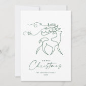 Elegante minimalistische kerstgroet feestdagenkaart (Voorkant)