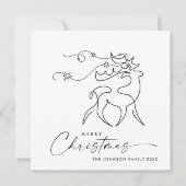 Elegante minimalistische kerstgroet feestdagenkaart (Voorkant)