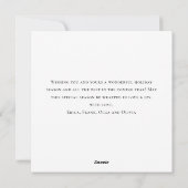 Elegante minimalistische kerstgroet feestdagenkaart (Achterkant)