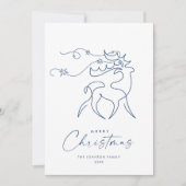 Elegante minimalistische kerstgroet feestdagenkaart (Voorkant)