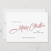 Elegante minimalistische kerstgroet feestdagenkaart (Voorkant)