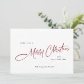 Elegante minimalistische kerstgroet feestdagenkaart (Staand voorkant)