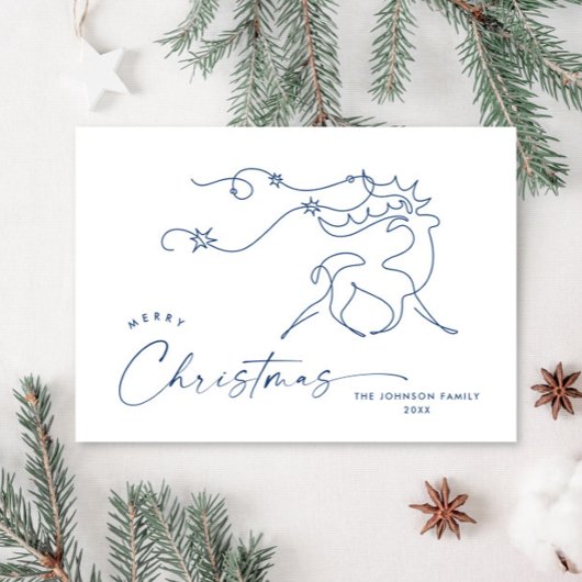 Elegante minimalistische kerstgroet feestdagenkaart