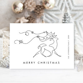 Elegante minimalistische kerstgroet feestdagenkaart