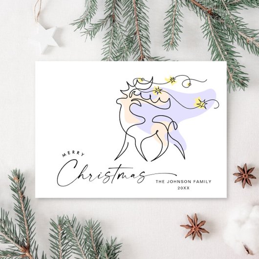 Elegante minimalistische kerstgroet feestdagenkaart