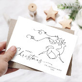 Elegante minimalistische kerstgroet feestdagenkaart