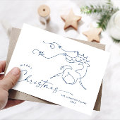 Elegante minimalistische kerstgroet feestdagenkaart