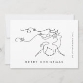 Elegante minimalistische kerstgroet feestdagenkaart (Voorkant)