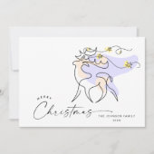 Elegante minimalistische kerstgroet feestdagenkaart (Voorkant)