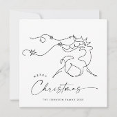 Elegante minimalistische kerstgroet feestdagenkaart (Voorkant)