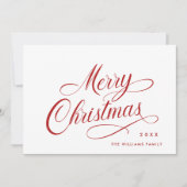 Elegante minimalistische kerstgroet feestdagenkaart (Voorkant)