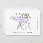 Elegante minimalistische kerstgroet feestdagenkaart (Voorkant)