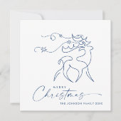 Elegante minimalistische kerstgroet feestdagenkaart (Voorkant)