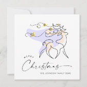 Elegante minimalistische kerstgroet feestdagenkaart (Voorkant)