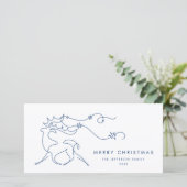 Elegante minimalistische kerstgroet feestdagenkaart (Staand voorkant)